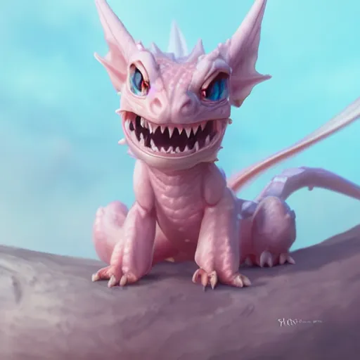 Prompt: cute little baby dragon, light pink color scheme, highly detailed, artgerm, cushart krenz, artstation, soft light, sharp focus, octane render, unreal engine, award - winning, 4 k, 8 k, super detailed, hyper - realistic, radiant glow, illustration, character design, concept art