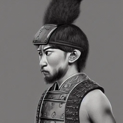 Image similar to samurai squirrel samurai painting portrait, desaturated, chiaroscuro, extremely detailed, artstation, cinematic