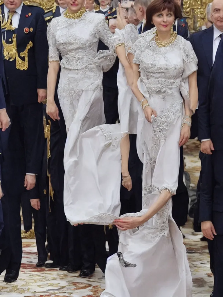 Prompt: svetlana kryukova the president of ukraine serious elegant beauty