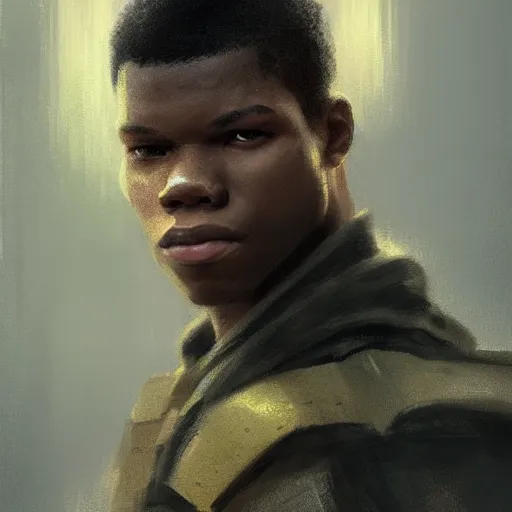 Image similar to portrait of a man by greg rutkowski, he looks like john boyega, star wars expanded universe, he is about 2 0 years old, wearing the tactical gear of the galactic alliance, digital painting, artstation, concept art, smooth, sharp foccus ilustration, artstation hq