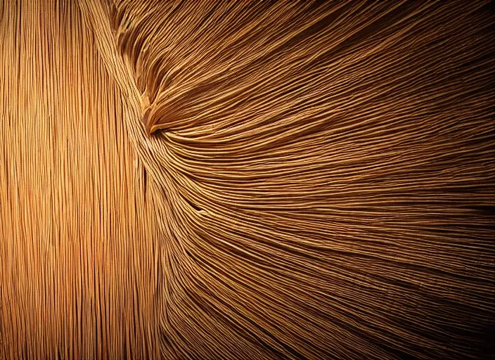 Image similar to a photo of stairs made out of spaghetti, living room background, high definition