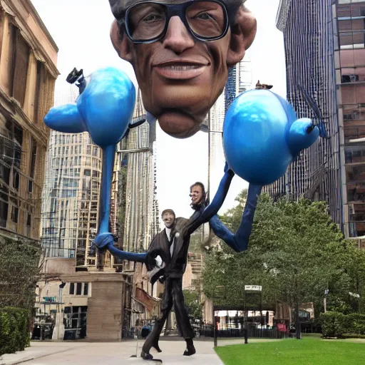 Image similar to 5 0 ft high jeff koons sculpture of jeff goldblum