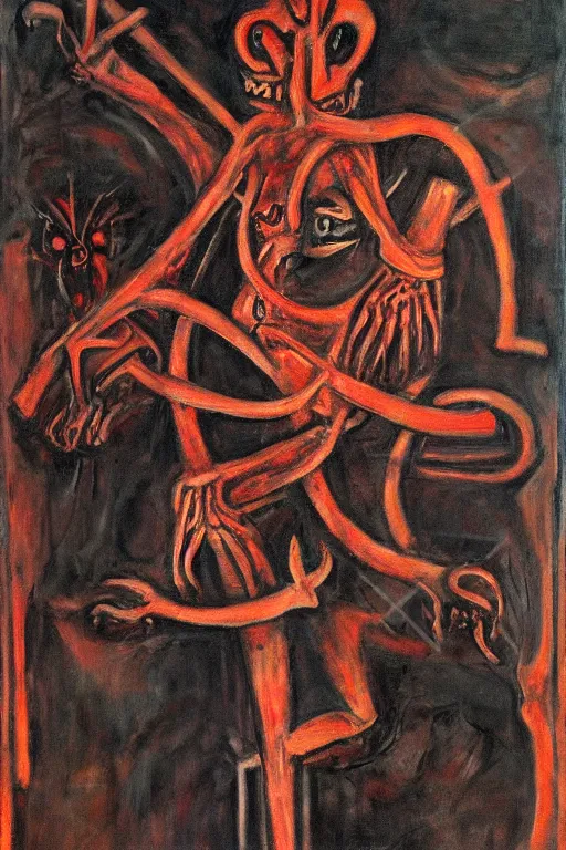 Image similar to biomechanical talisman of evil stygian rituals, god of darkness by maggi mcdonald, mark rothko, sabina klein