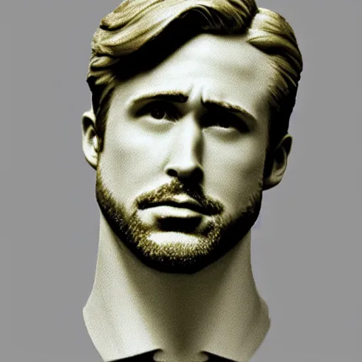 Image similar to ryan gosling marble bust