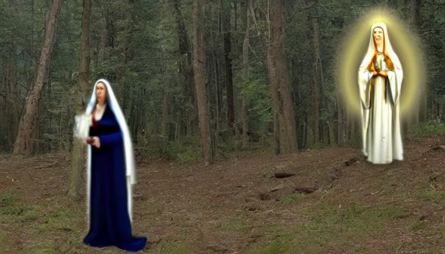 Prompt: 2 0 0 7 nokia phone footage of marian apparition