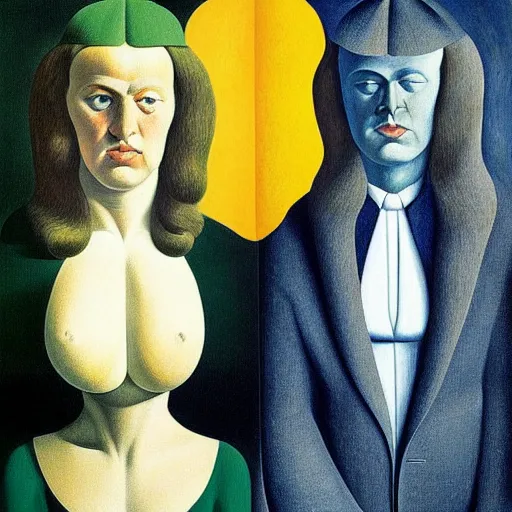 Image similar to figurative avant garde post - morden monumental dynamic interior portrait by magritte and edward hopper, inspired by william blake and gaugin, illusion surreal art, highly conceptual figurative art, intricate detailed illustration, controversial poster art