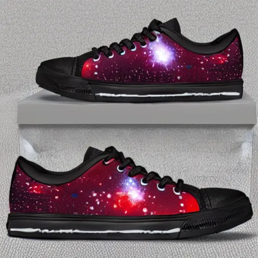 Prompt: Sneakers based off the universe and ironman