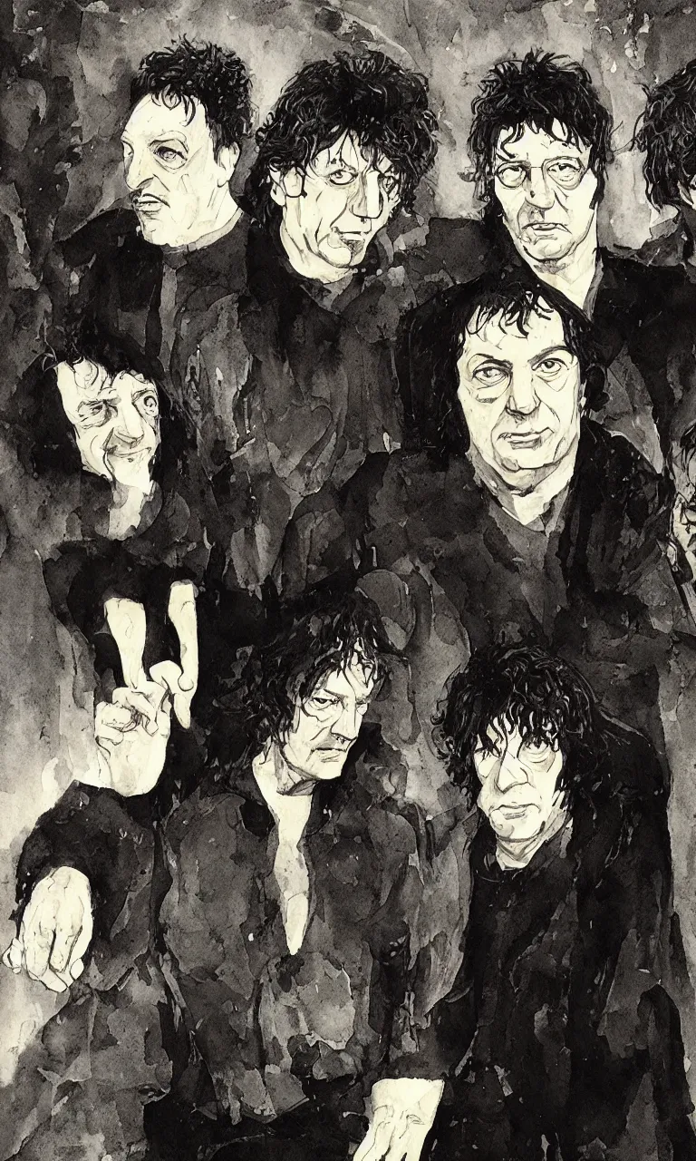 Prompt: portrait of king neil gaiman, mike dringenberg and dave mckean