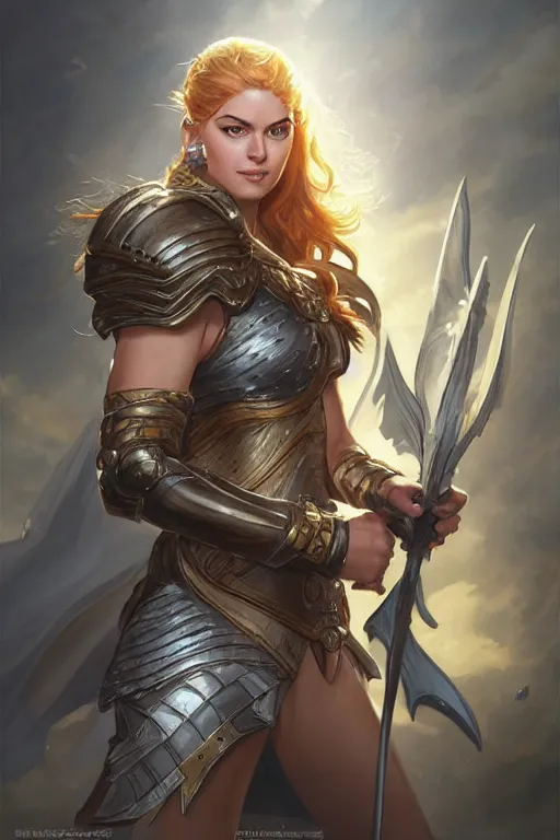 Image similar to amazon valkyrie athena, d & d, fantasy, portrait, highly detailed, headshot, digital painting, trending on artstation, concept art, sharp focus, illustration, art by artgerm and greg rutkowski and magali villeneuve