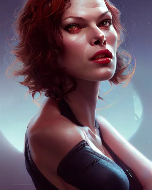 Prompt: Mila Jovovich spidergirl, illustration, artstation, cinematic lighting, hyperdetailed, cgsociety, 8k, high resolution, Charlie Bowater, Tom Bagshaw, Norman Rockwell, insanely detailed and intricate