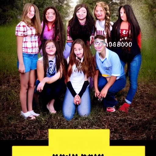 Prompt: high - school year book pictures with zombies