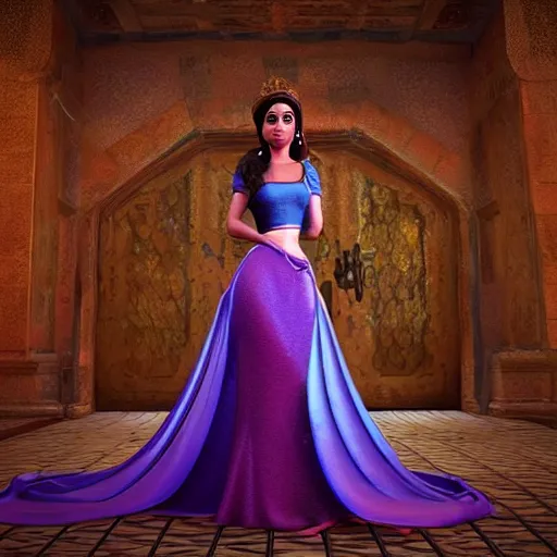 Prompt: “disney princess jasmine life like Realistic PBR 3D Model, but as a photograph by Annie Leibovitz, daz3d genesis iray, v-ray, unreal engine, HDRI shaders, 8k textures, cinematic studio lighting”