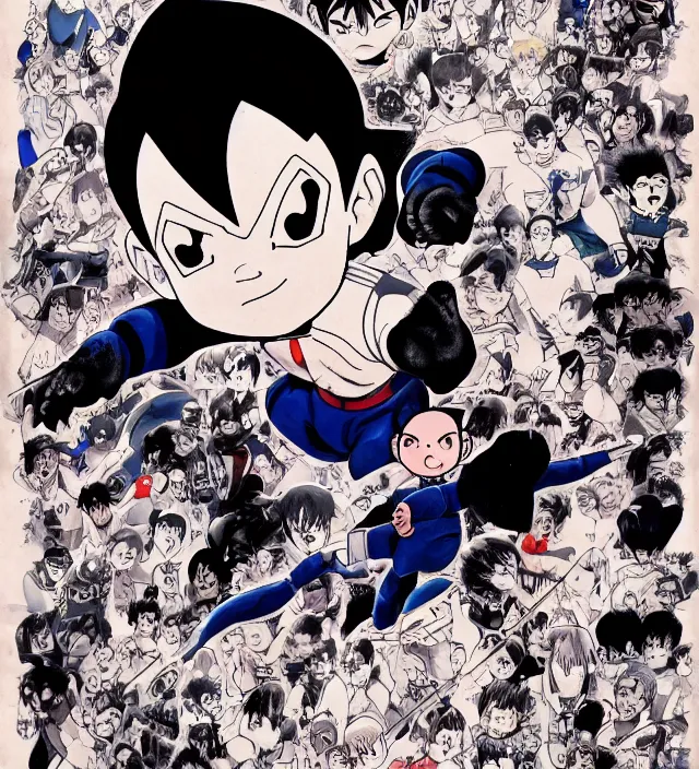 Prompt: hd manga anime portrait of a hero in go nagai ishikawa ken toriyama miyazaki astroboy style detailed trending award winning on flickr artstation