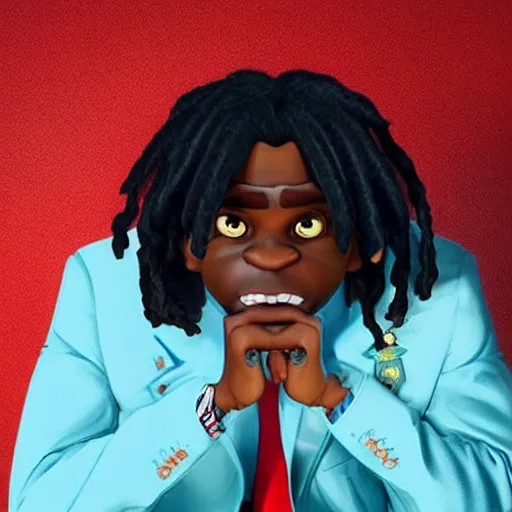 Prompt: Funny how this looks almost photorealistic but it's some cartoonified pixar-esque rendition of chief keef