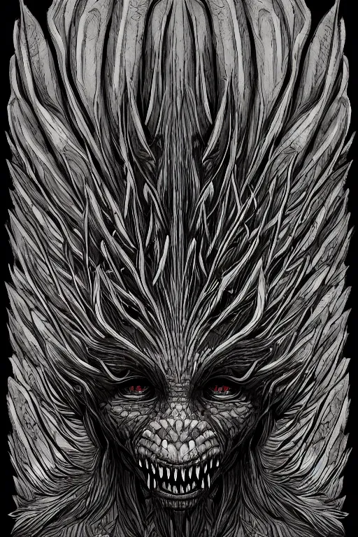 Prompt: thistle goblin monster, symmetrical, highly detailed, digital art, sharp focus, trending on art station