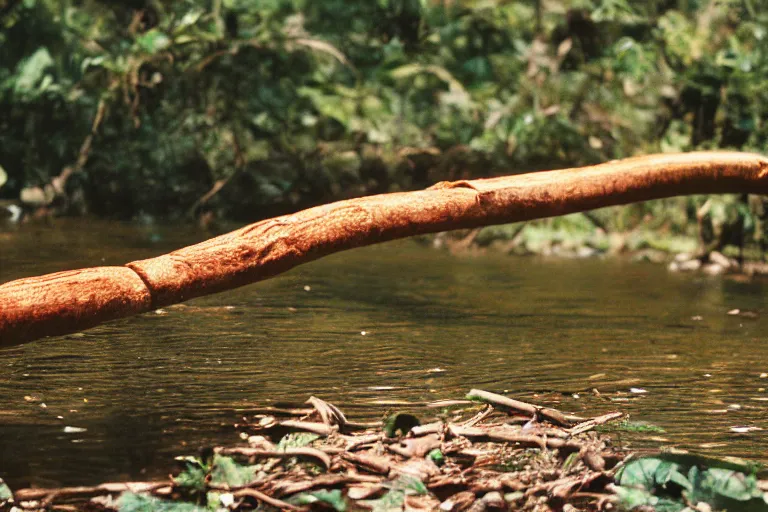 Image similar to a photo of a giant mutant cinnamon stick crocodile in its natural habitat, kodak ektachrome e 1 0 0 photography