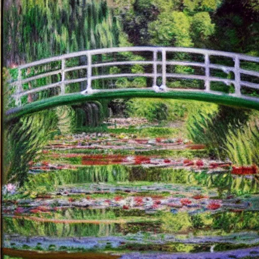 Prompt: a painting by monet ( ( ( tetris ) ) )