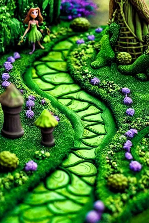 Image similar to intricate detailed Green Witch Magic being Cast to create a magical garden with enchanted, life like plants, Disney Pixar animation