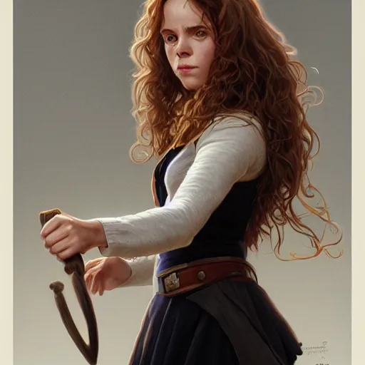 Prompt: ultra realistic illustration, hermione granger, intricate, elegant, highly detailed, digital painting, artstation, concept art, smooth, sharp focus, illustration, art by artgerm and greg rutkowski and alphonse mucha