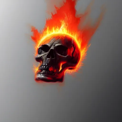 Image similar to a skull on fire, 3 d, highly detailed, digital art, artstation, concept art, trending