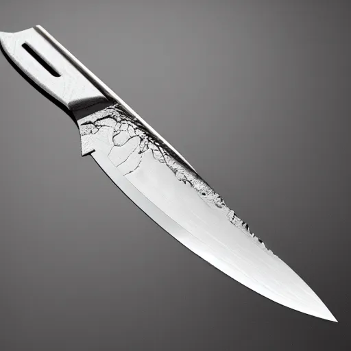 Image similar to knife made out of water splashes, concept art, render, octane render, 3 d, unreal engine, raytracing