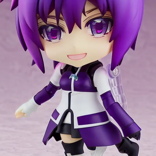 Prompt: neon white video game!!!!!!!!, neon violet!!!!!!!!!!!!!!, an ( ( ( ( anime ) ) ) ) nendoroid of neon violet, figurine, detailed product photo