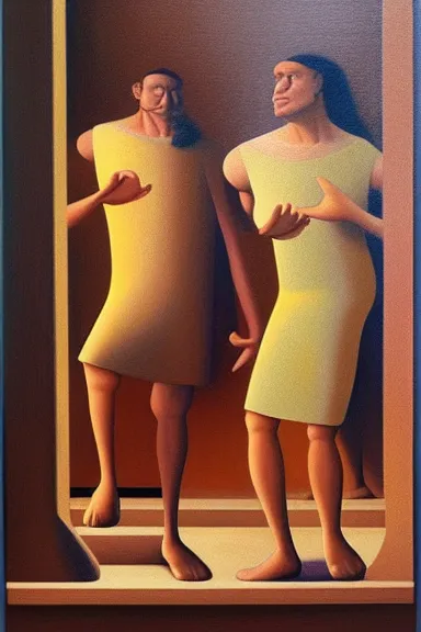 Image similar to oil painting by george tooker