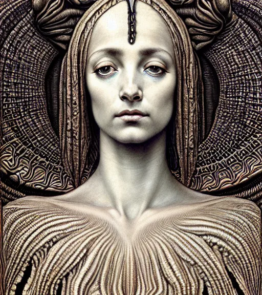 Image similar to detailed realistic beautiful cleopatra face portrait by jean delville, gustave dore, iris van herpen and marco mazzoni, art forms of nature by ernst haeckel, art nouveau, symbolist, visionary, gothic, neo - gothic, pre - raphaelite, fractal lace, intricate alien botanicals, ai biodiversity, surreality, hyperdetailed ultrasharp octane render