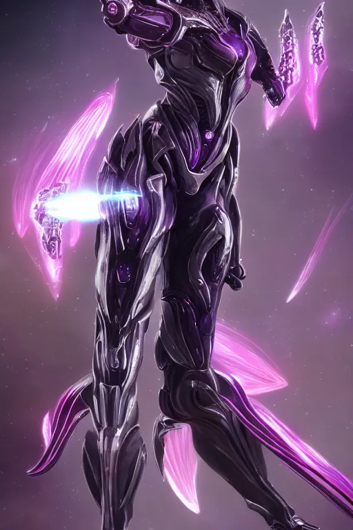 Image similar to galactic hyperdetailed elegant beautiful stunning giantess anthropomorphic mecha saryn warframe female dragon goddess, sharp spines, sharp metal ears, smooth purple eyes, smooth fuschia skin, silver armor, bigger than galaxy, epic proportions, epic scale, epic size, warframe destiny fanart, furry, dragon art, goddess art, giantess art, octane render