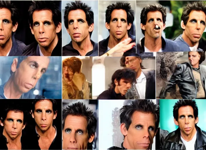 Image similar to a collage of Ben Stiller blue steel