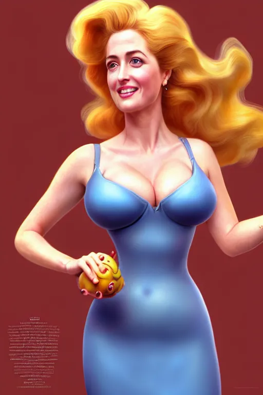 Image similar to polished sweaty princess peach : : gillian anderson kate upton : : christina hendricks body : : weta disney pixar movie still photo : : hi - fructose, sci fi, fantasy, decadent highly - detailed digital painting, golden ratio, octane render, artstation, smooth, sharp focus, artgerm, mucha, loish, wlop : :