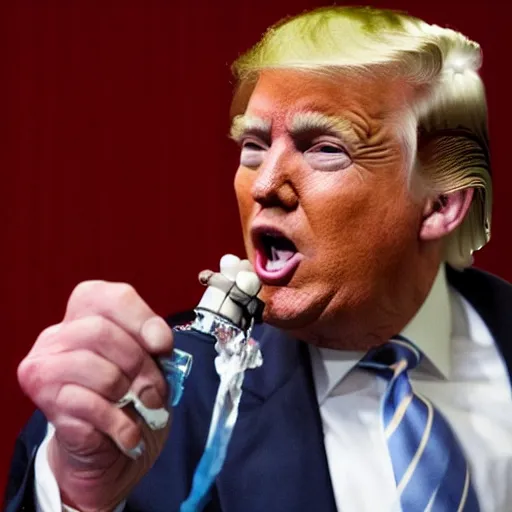 Prompt: donald trump with an iv drip