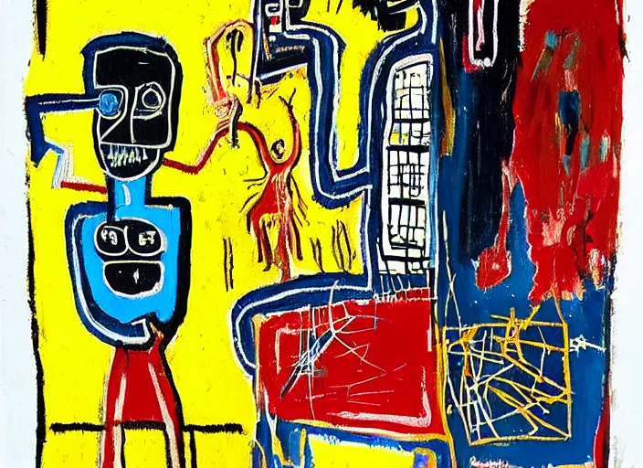 Image similar to beautiful detailed tarot cards painting by jean - michel basquiat