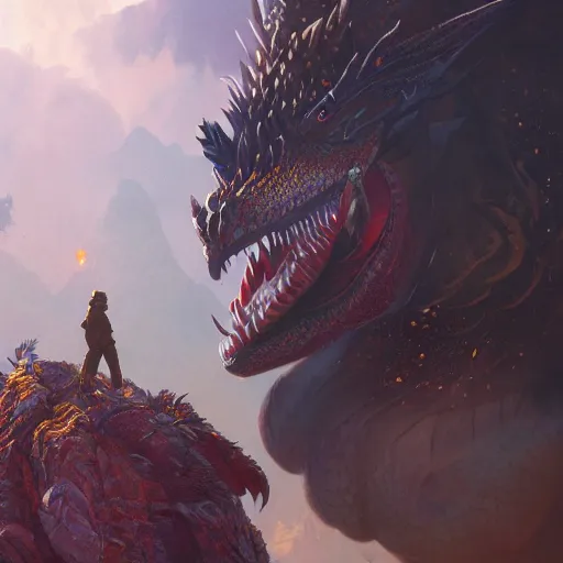 Image similar to highly detailed portrait of a dragon in gta v, stephen bliss, unreal engine, fantasy art by greg rutkowski, loish, rhads, ferdinand knab, makoto shinkai and lois van baarle, ilya kuvshinov, rossdraws, tom bagshaw, global illumination, radiant light, detailed and intricate environment