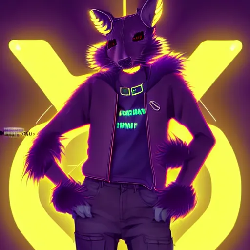 Image similar to beautiful furry digital art portrait commission of an androgynous furry anthro rat fursona wearing punk clothes in the streets of a cyberpunk city. neon signs. character design by charlie bowater, ross tran, artgerm, and makoto shinkai