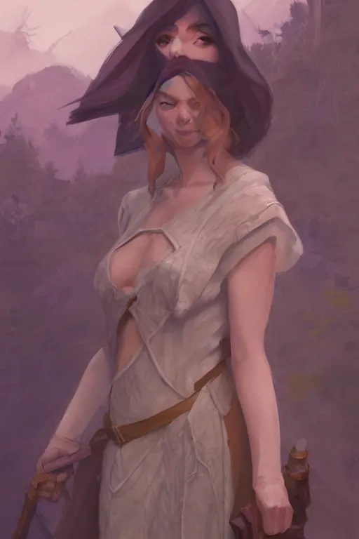 Prompt: rpg character art of a mage woman, highly detailed, half - body composition, by jeremy lipking, by studio ghibli, by disney, video game fanart, gorgeous face