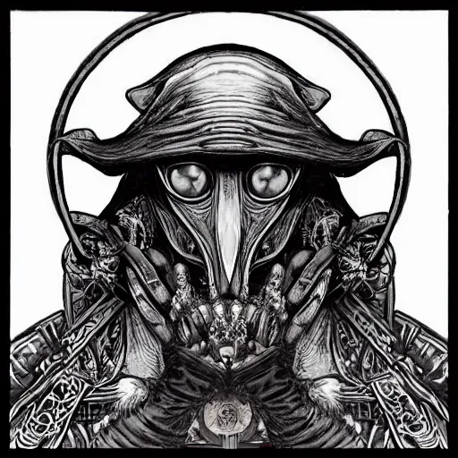 Image similar to 4K headshot portrait of godlike Plague Doctor of Nazareth with defined arms and open hands and bloody clothes with giant mandala wings , intricate face , flawless anime cel animation by Kentaro Miura, psychedelic , highly detailed upper body , professionally post-processed , beautiful, scary, symmetry accurate features, epic, octane rendered, anime masterpiece, accurate by Craig Mullins, ilya kuvshinov, krenz cushart, epic , artgerm trending on artstation by Edward Hopper and Dan Mumford and WLOP and Rutkovsky, beksinski carl spitzweg moebius and tuomas kocar, intricate artwork by caravaggio, Unreal Engine 5, Lumen, Nanite