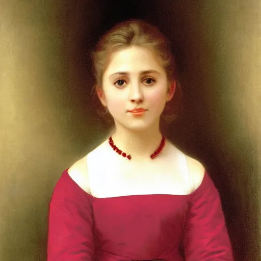 Prompt: a portrait of a beautiful young Hillary Clinton by William Bouguereau H 704