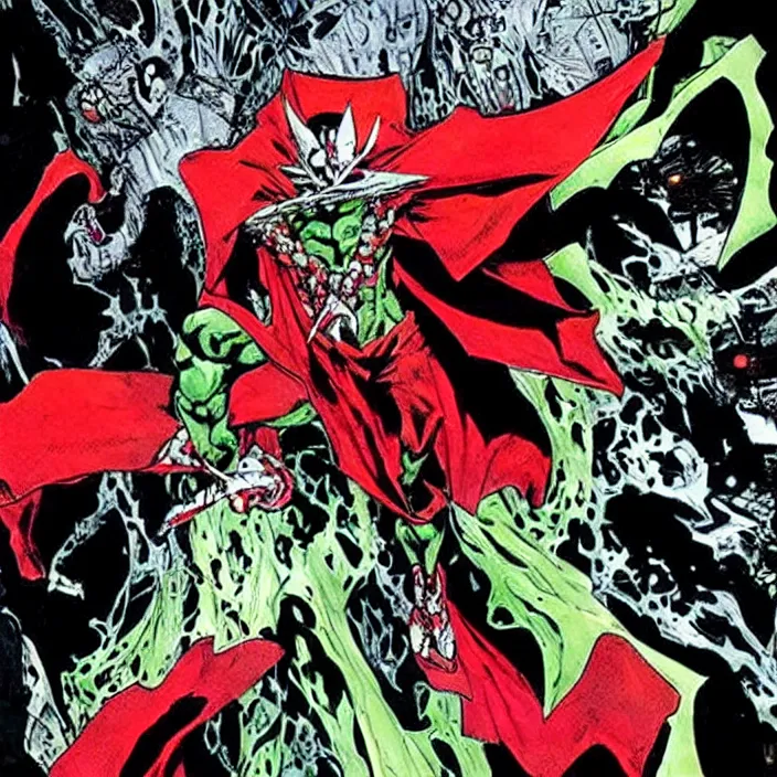 Prompt: spawn comic by todd mcfarlane