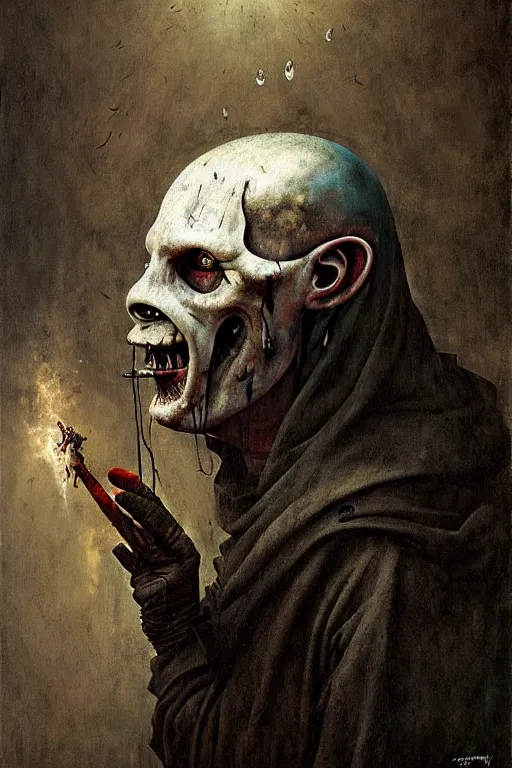 Image similar to hieronymus bosch, greg rutkowski, anna podedworna, painting of corey taylor in his mask