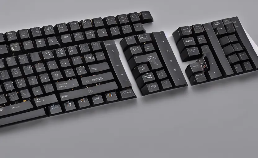 Image similar to insanely cool mechanical keyboard, product photo