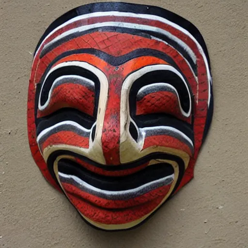 Prompt: snake mask, pacific northwest indigenous style