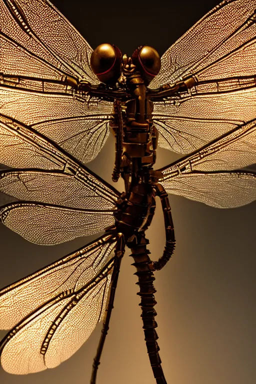 Prompt: a macro photograph of a bio - mech cyborg dragonfly by adam gor, by javier ruperez, by ellen jewett, beautifully lit, atmospheric lighting, mystical, 8 k