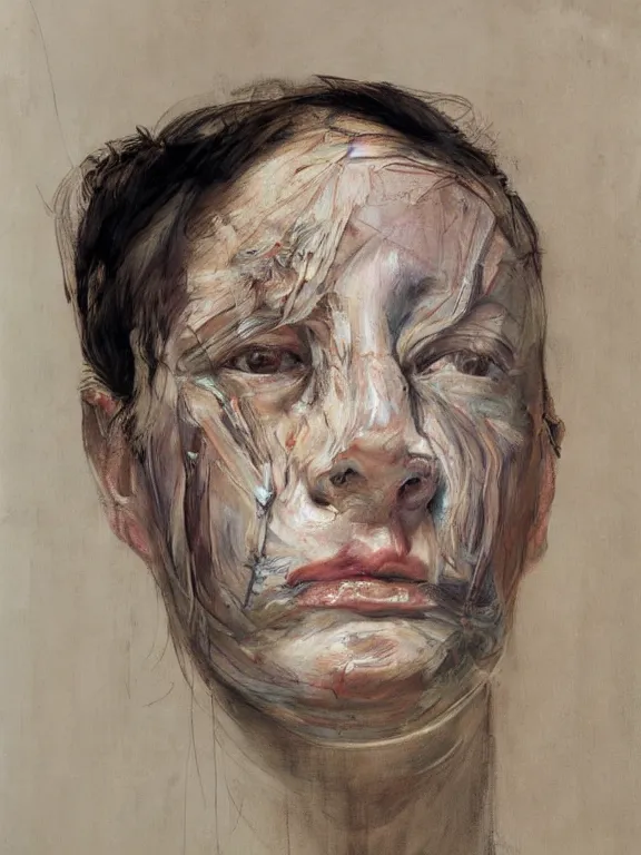 Image similar to ghostly head, portrait by jenny saville