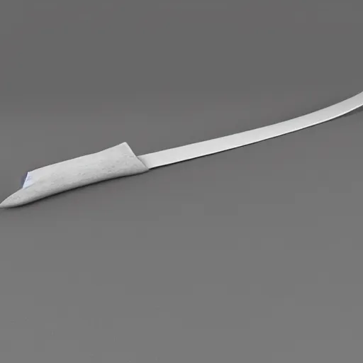 Image similar to a 3d model of a long sword in the center, with dragon like handle