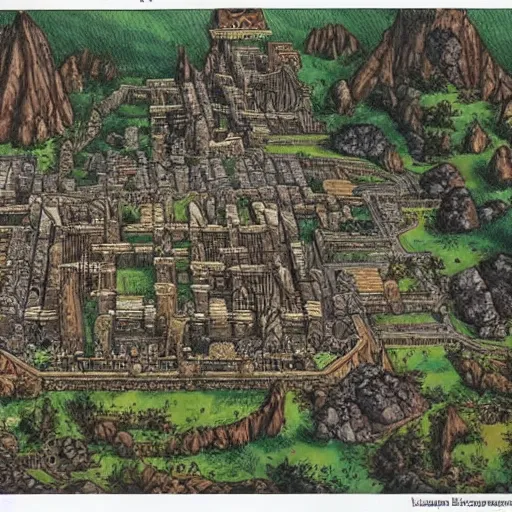 Image similar to an underground dwarven city, by larry elmore