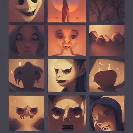 Image similar to face icon stylized minimalist scary stories to tell in the dark, loftis, cory behance hd by jesper ejsing, by rhads, makoto shinkai and lois van baarle, ilya kuvshinov, rossdraws global illumination