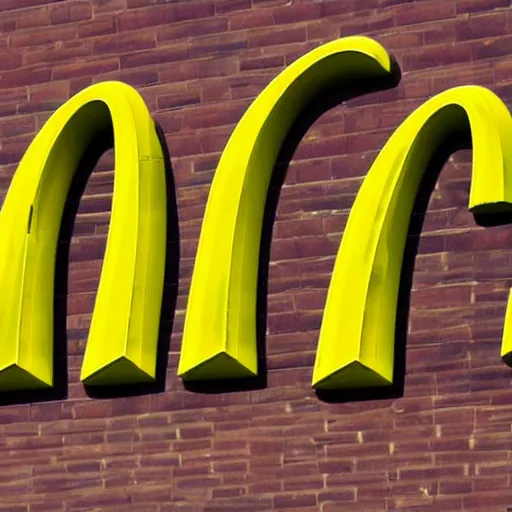 Image similar to mcdonald's sign, funny jumbled letters