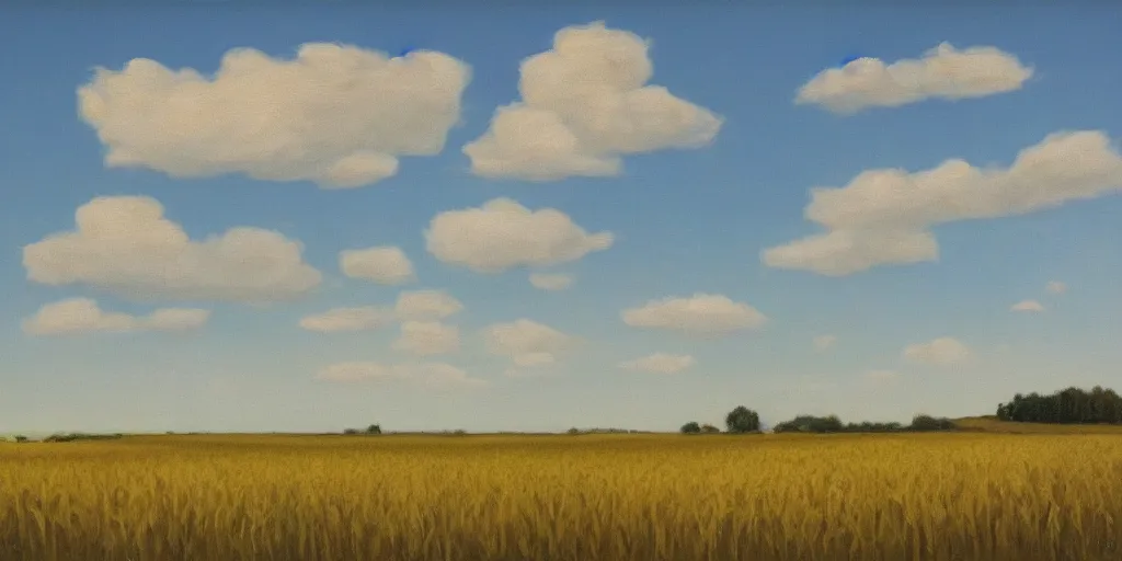 Image similar to corn fields blue sky clouds olof krans oil on board