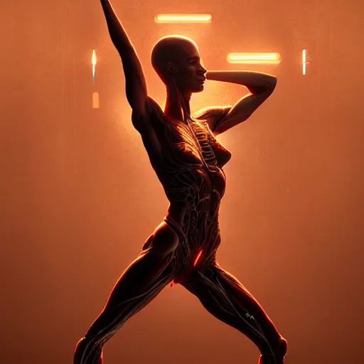 Image similar to detailed intricate digital illustration by greg rutkowski and artgerm and wlop and sanford robinson gifford ; yoga pose glowing anatomically correct human veins ; 1 3 mm film, arri alfa anamorphic lens, sharp focus ; golden hour, trending on artstation 8 k